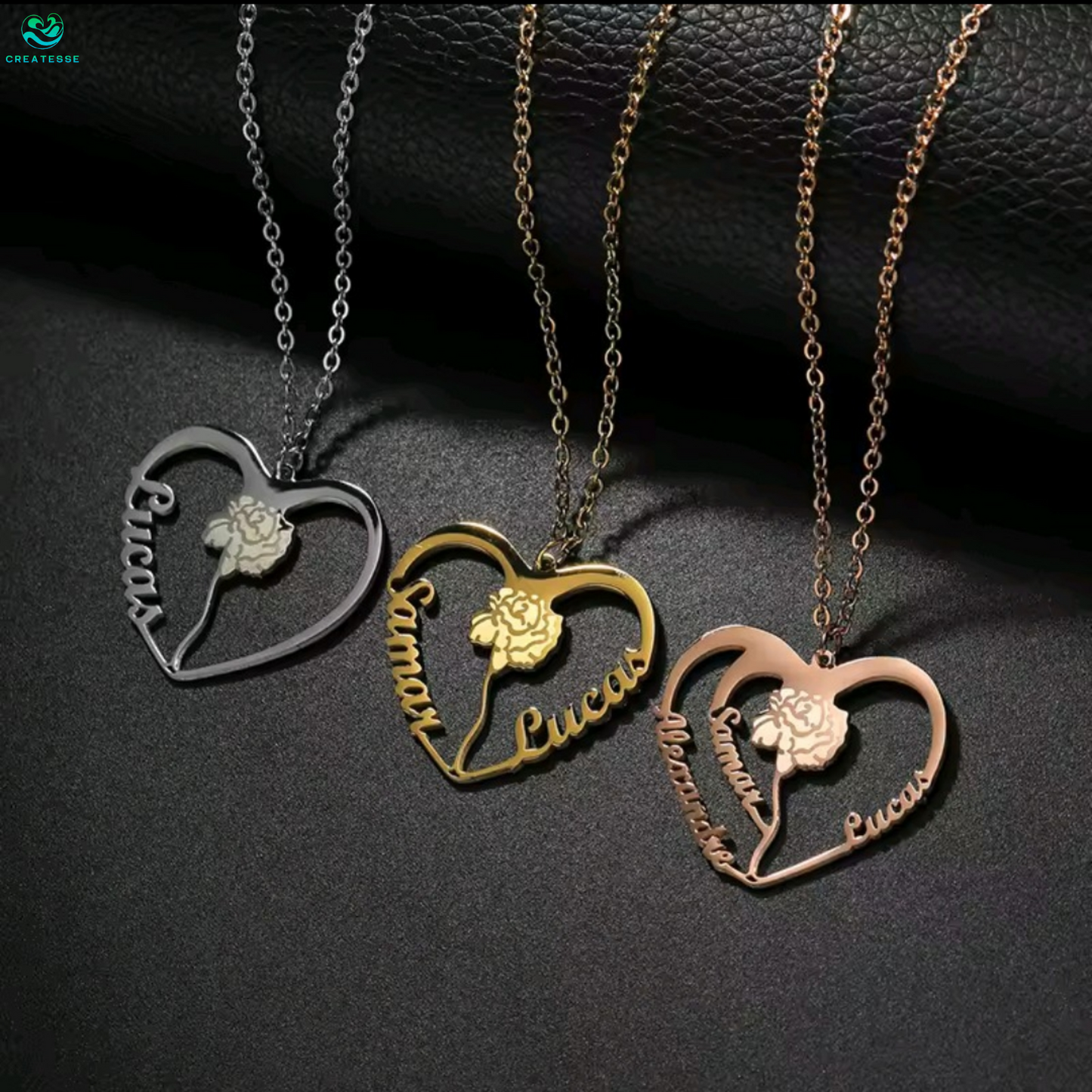 Flor con Forma de Corazon Grabado