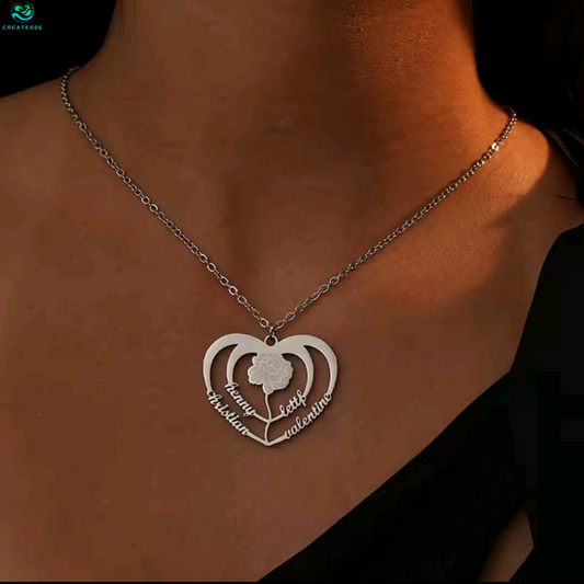 Flor con Forma de Corazon Grabado