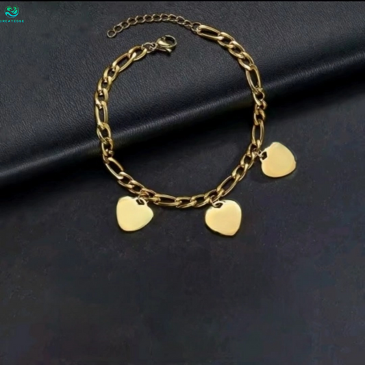 Pulsera de Corazones Grabados