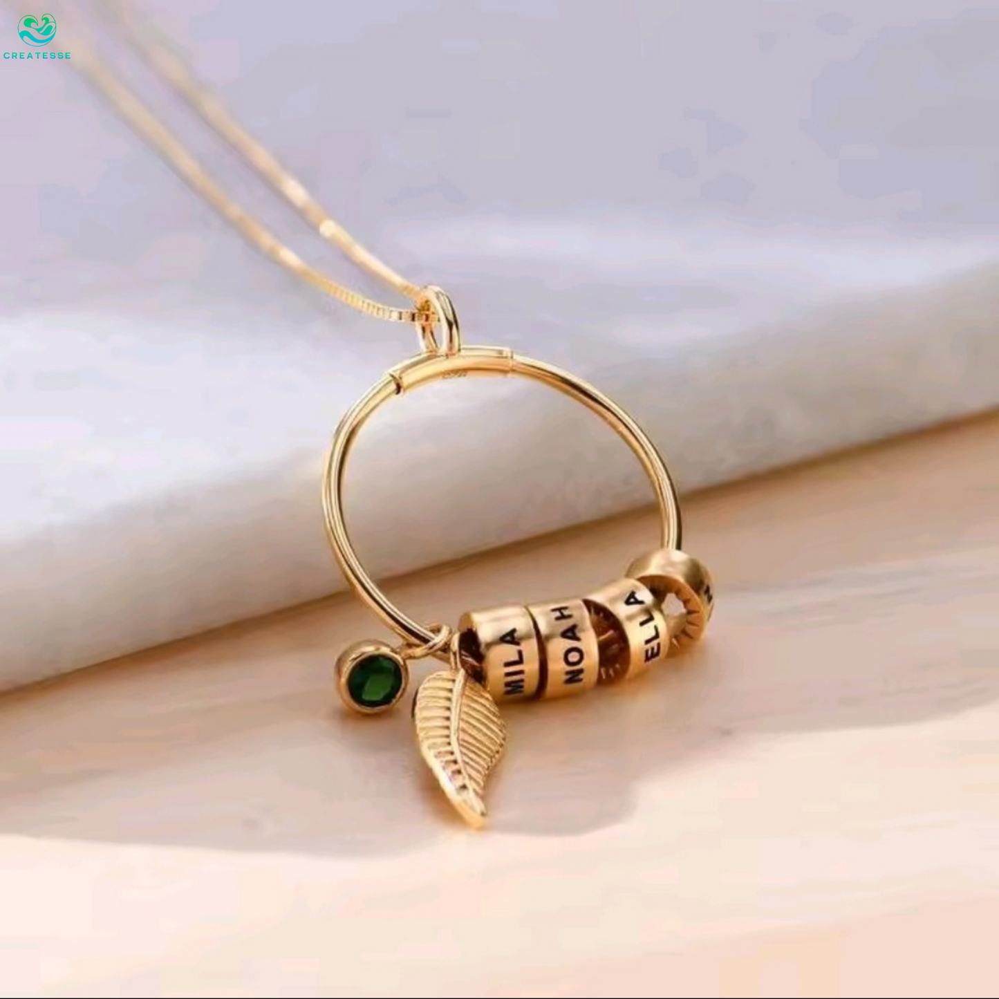 Collar de Hoja con Grabado