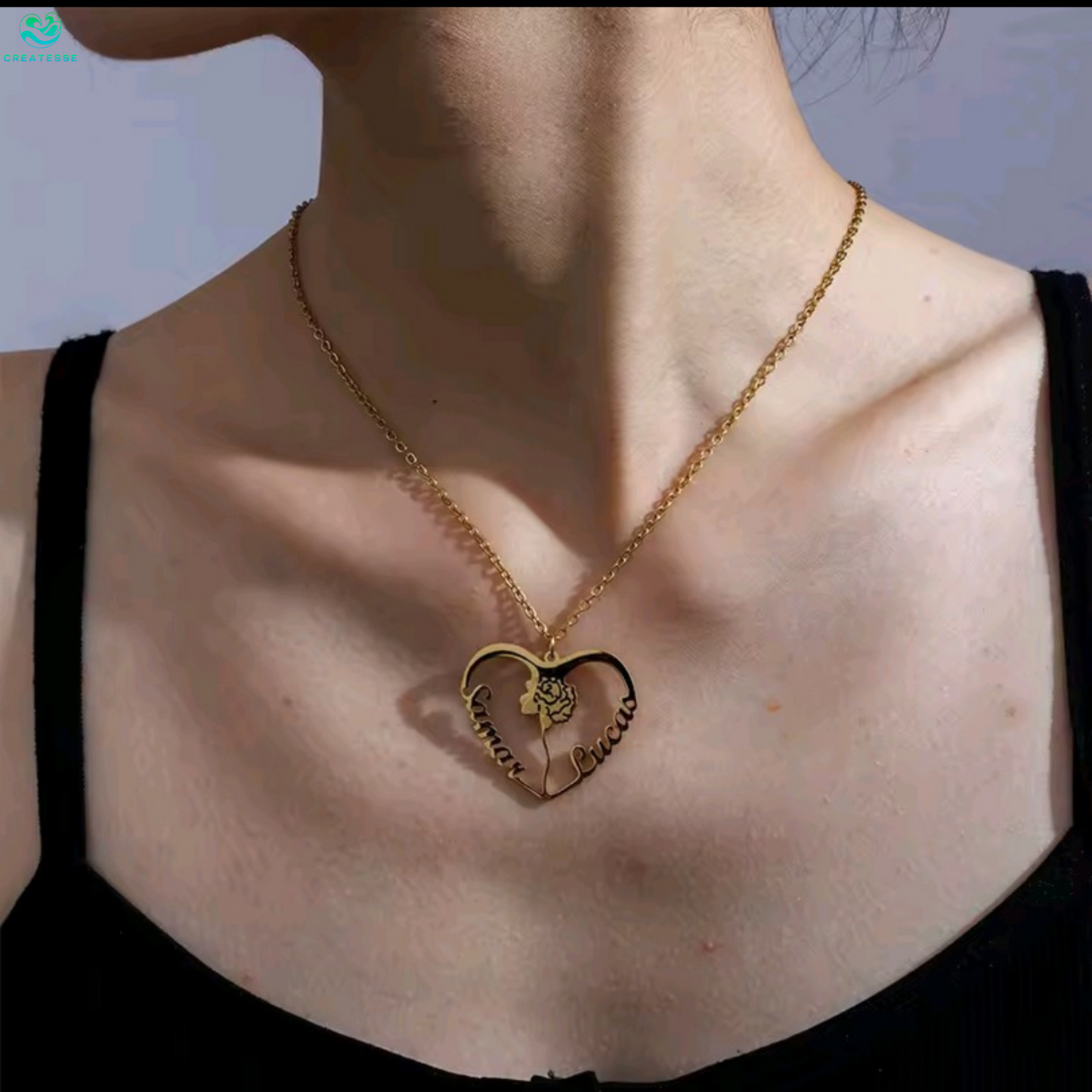 Flor con Forma de Corazon Grabado