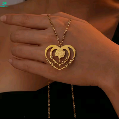 Flor con Forma de Corazon Grabado